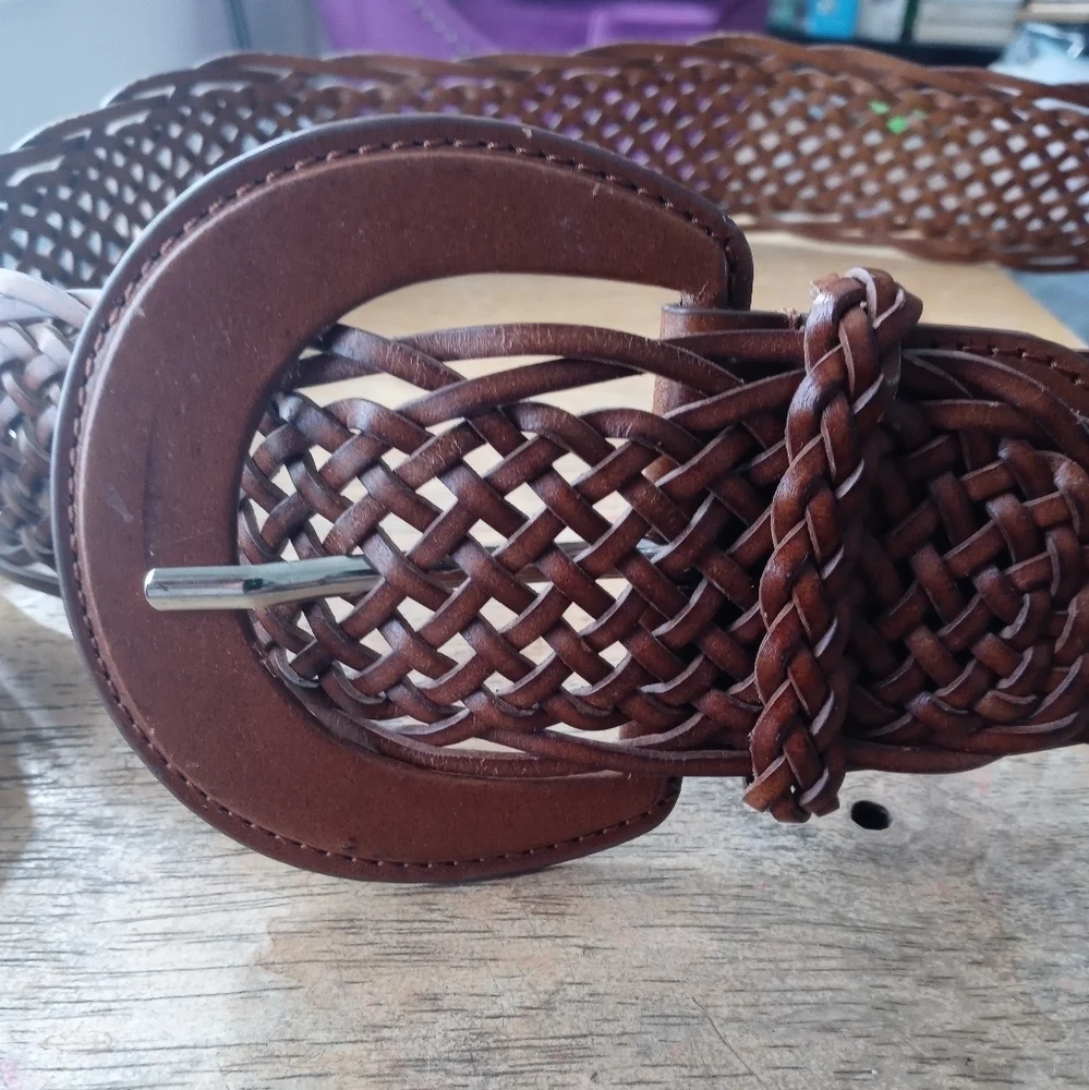 New York & Company brown Braided Genuine leather Belt Small